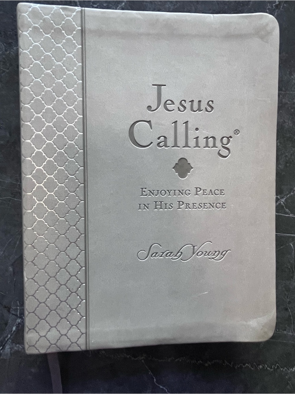 Gray Leather Jesus Calling Devotional Journal by Sarah Young